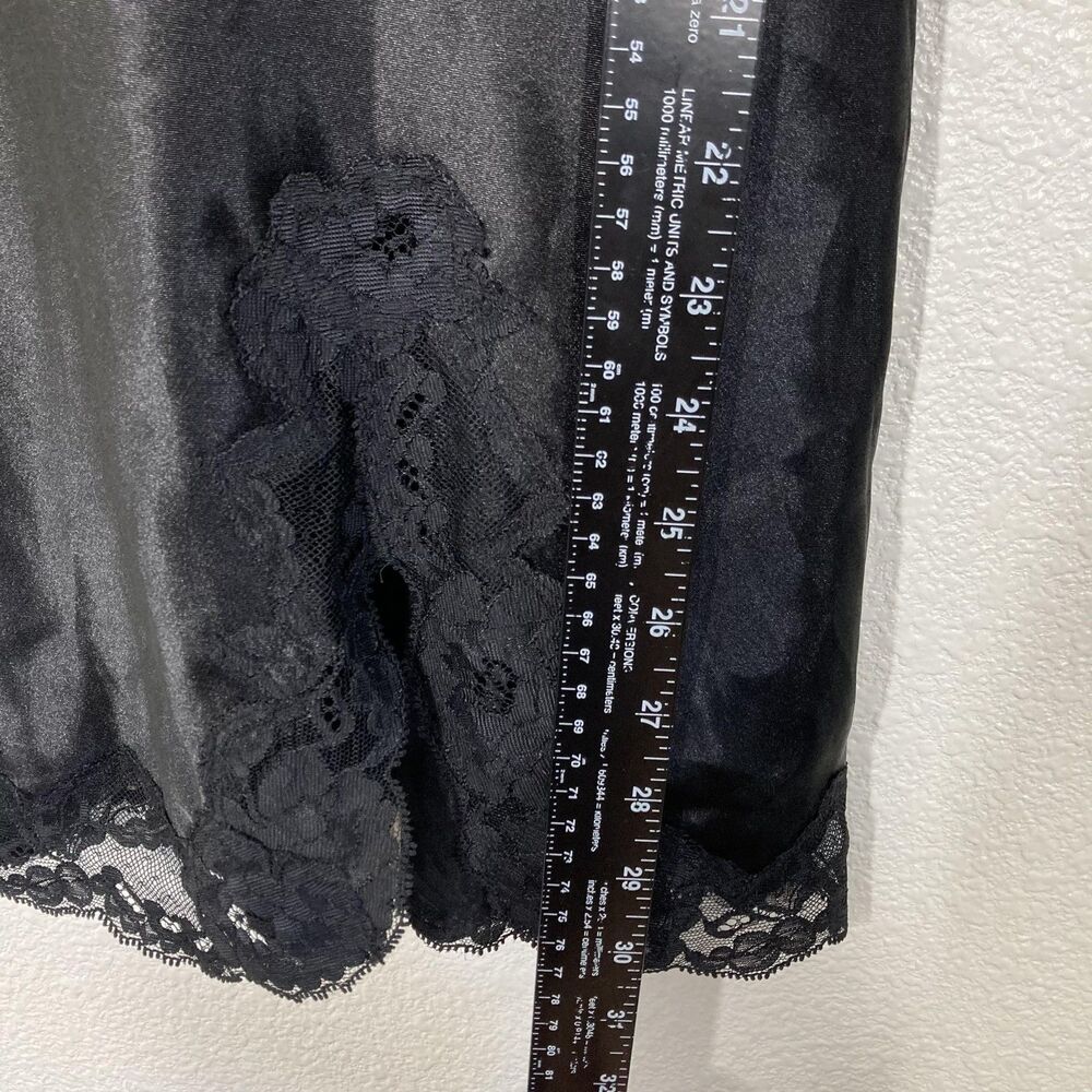 Victoria's Secret Chemise Nightgown Y2K Small Black Satin Lace Sleep Slip - Picture 7 of 14